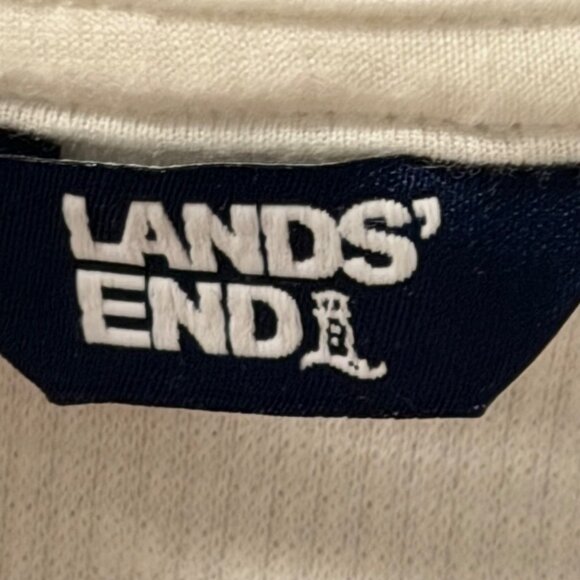 Lands End Ivory Waffle Knit Turtleneck Sz L Soft Cozy Layering Top - Picture 2 of 12